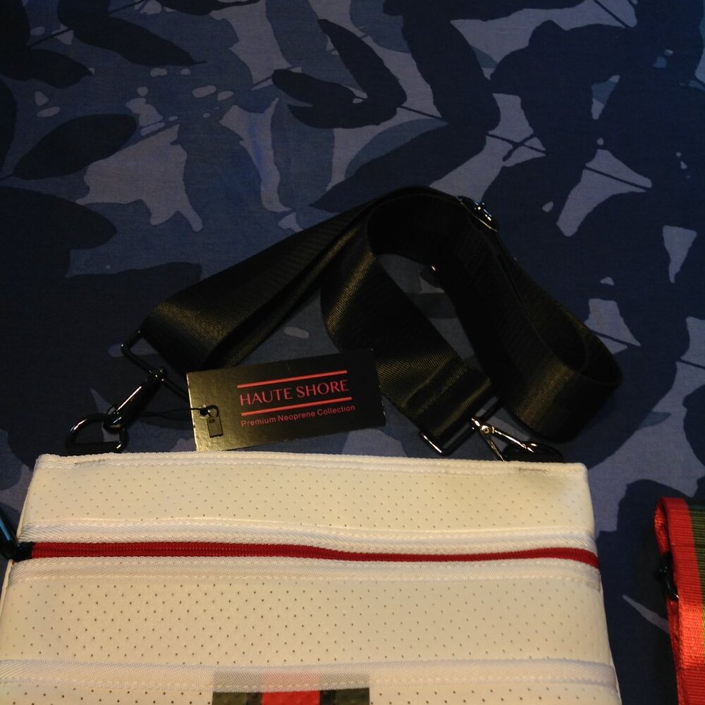 Haute Shore White Crossbody Bag with Red & Green Stripe - Picture 4 of 9